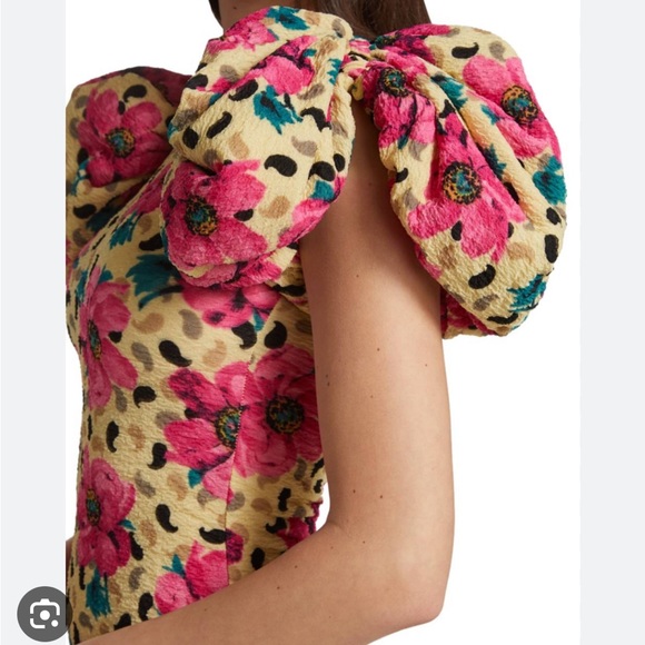 ROTATE Birger Christensen Ruby Floral-Print
Puff-Sleeve Mini Dress 38 - Picture 7 of 7